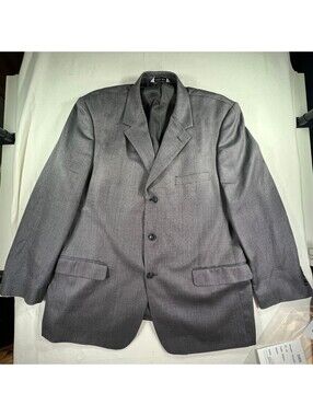 Linea Uomo Men's Gray Sport Jacket Blazer 46 Regular Silk Wool Blend